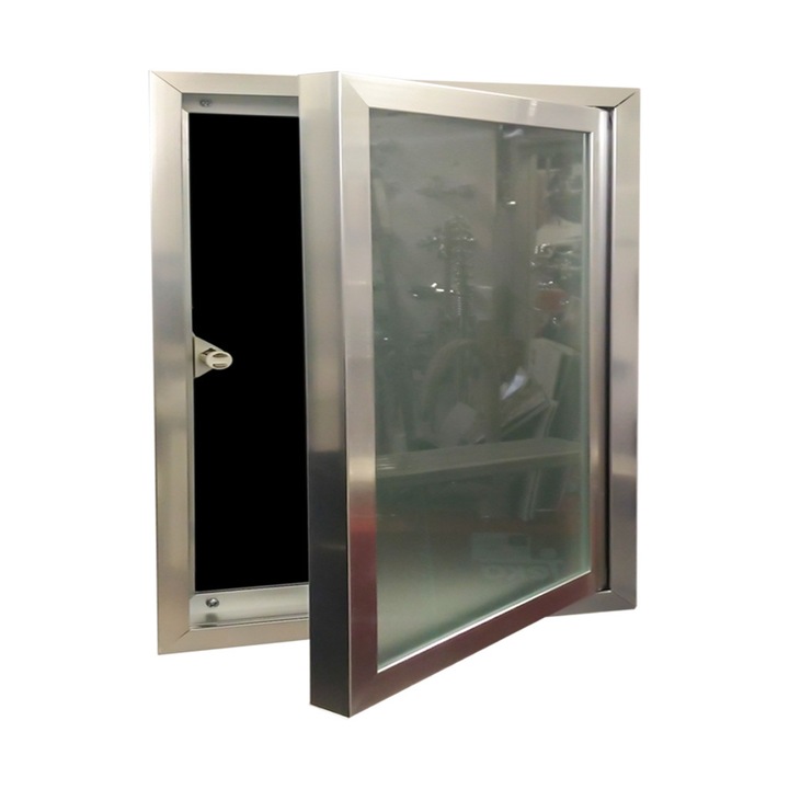 Ревизионна вратичка с алуминиева рамка, матово стъкло, 30x30 см