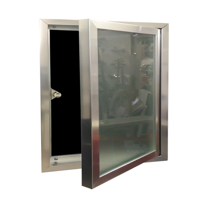 Ревизионна вратичка с алуминиева рамка, матово стъкло, 20x25 см