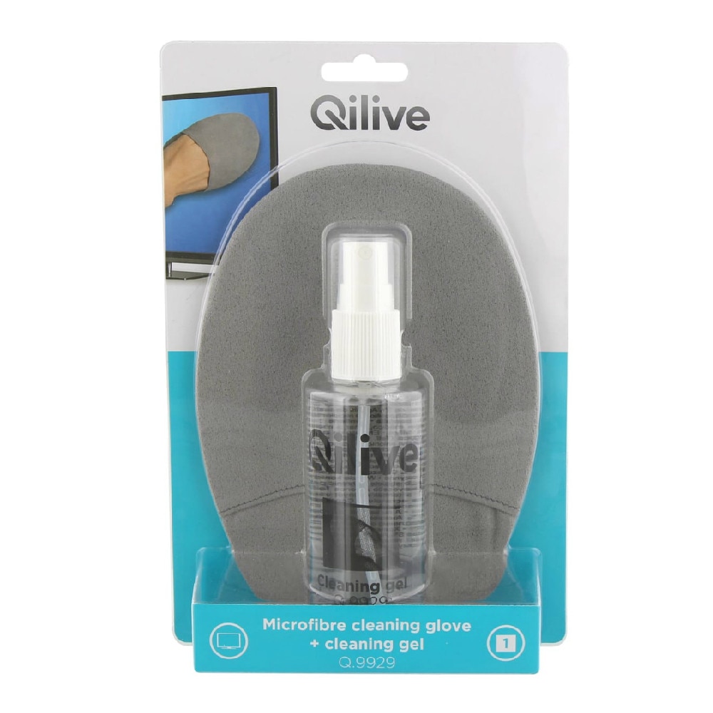 Pachet EVO Qilive format din solutie pentru curatarea ecranelor TV 120ml si manusa din microfibra