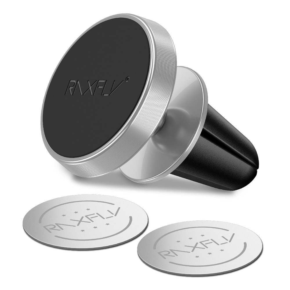 Suport Magnetic 360° Argintiu, Grila Ventilatie, Pentru Telefon iPhone/Huawei/Xiaomi/Samsung/Sony Auto