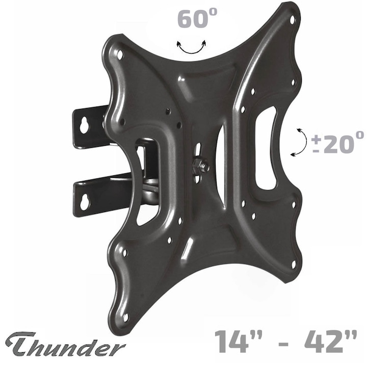 Въртяща Стойка за Телевизор 14-42" инча Thunder L211-200, VESA 200, до 35кг, наклон +/-20°, завъртане 60°