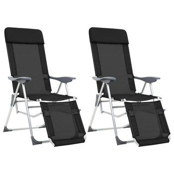 Set de 2 scaune de camping, vidaXL, Tesatura, 109 x 62 x 78 cm, Negru Set de 2 scaune de camping, vidaXL, Tesatura, 109 x 62 x 78 cm, Negru