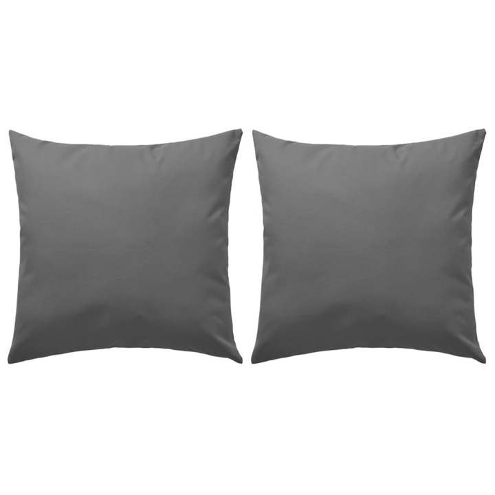 Set de 2 perne decorative de exterior, vidaXL, Poliester, 45 x 45 cm, Gri