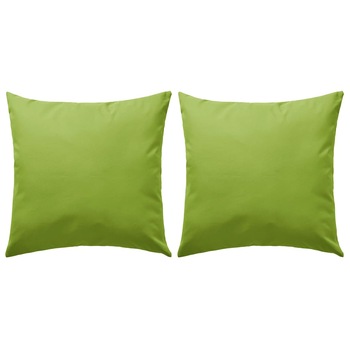 Set de 2 perne decorative de exterior, vidaXL, Poliester, 60 x 60 cm, Verde Set de 2 perne decorative de exterior, vidaXL, Poliester, 60 x 60 cm, Verde