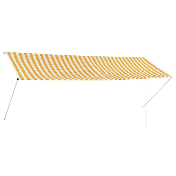 Copertina retractabila vidaXL, galben si alb, 350 x 150 cm, 5.63 kg