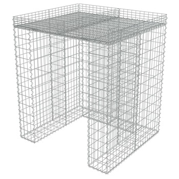 Magazie pubela tip gabion, vidaXL, Otel, 110 x 100 x 130 cm, Argintiu Magazie pubela tip gabion, vidaXL, Otel, 110 x 100 x 130 cm, Argintiu
