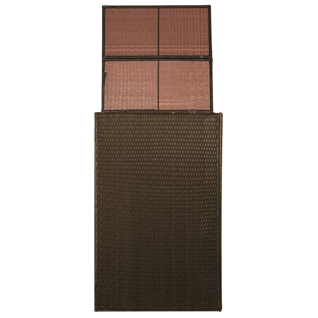 Masca pentru 1 pubela cu roti, vidaXL, Poliratan, 76x78x120 cm, Maro