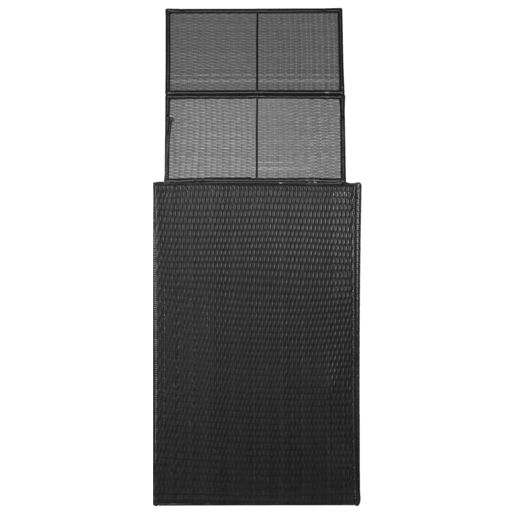 Magazie pubela, vidaXL, Poliratan, 76 x 78 x 120 cm, Negru