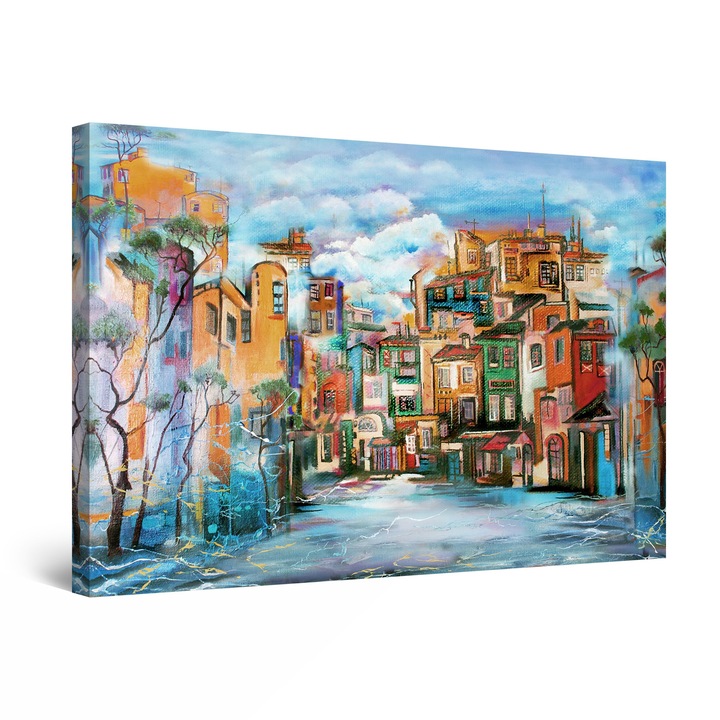 Tablou DualView Startonight Case multicolore, luminos in intuneric, 90 cm x 60 cm