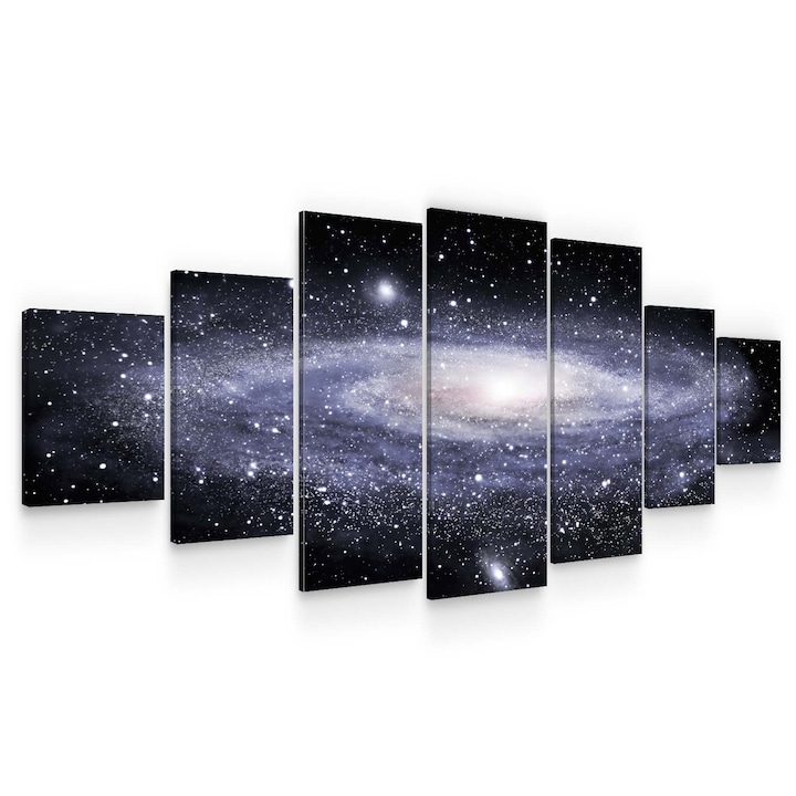 Set Tablou DualView Startonight Galaxie in spirala, 7 piese, luminos in intuneric, 100 x 240 cm