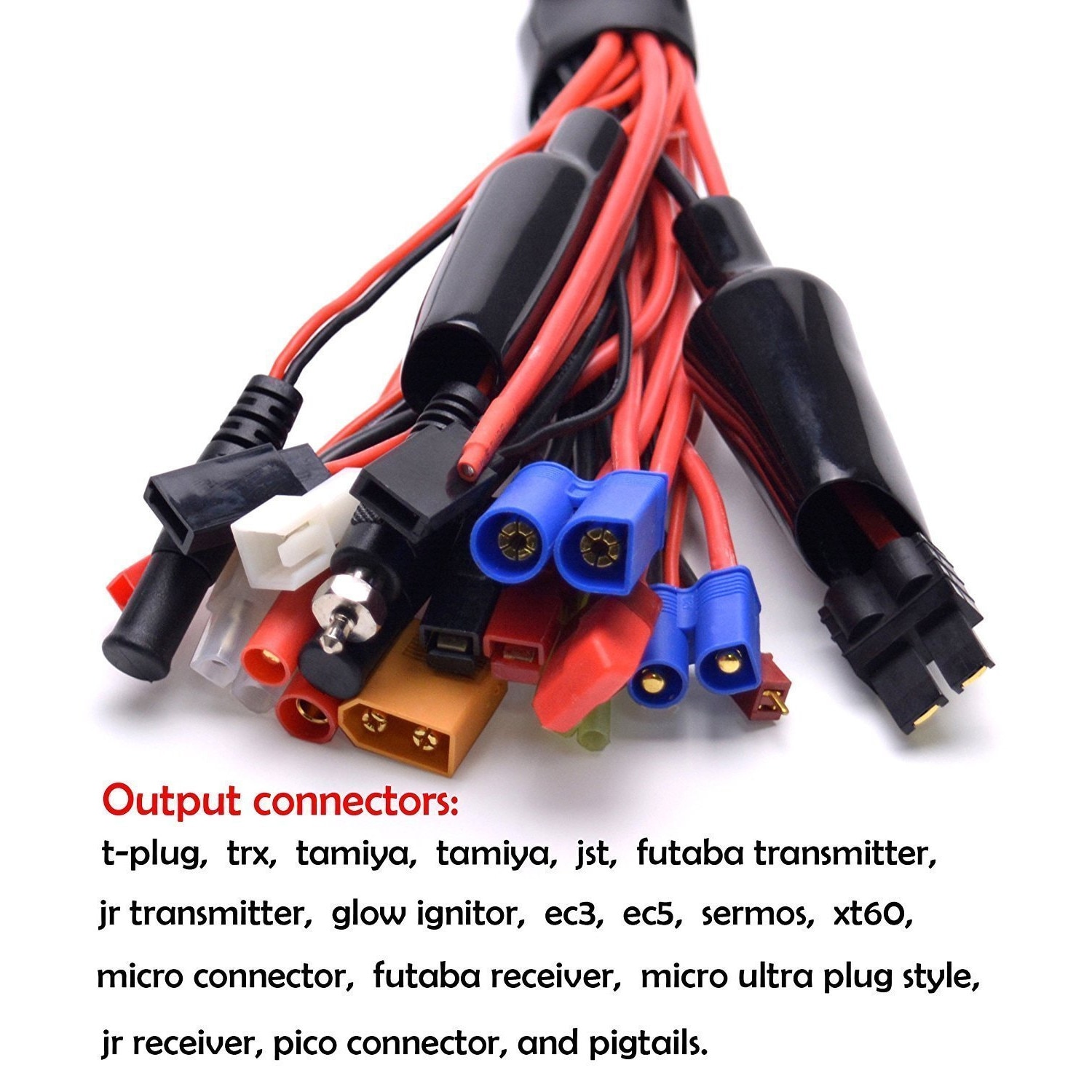 EC3 8 in 1 Octopus Convert Wire to 4.0mm Banana Plug for TRX Tamiya XT60 SIM&NAT RC Lipo Battery Charger Adapter Connector Splitter Cable T- Dean JST Futaba 