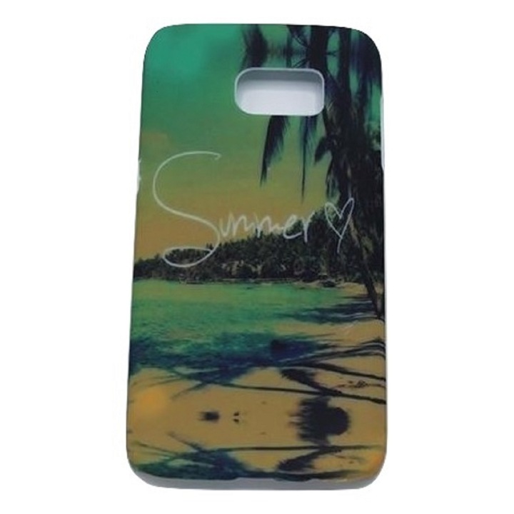 Кейс за телефон Samsung S7 EDGE, твърд, Лято, Плаж, многоцветен