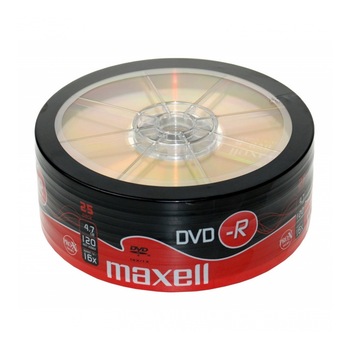 DVD-R MAXELL, 4,7 GB, 16x, 25 buc DVD-R MAXELL, 4,7 GB, 16x, 25 buc