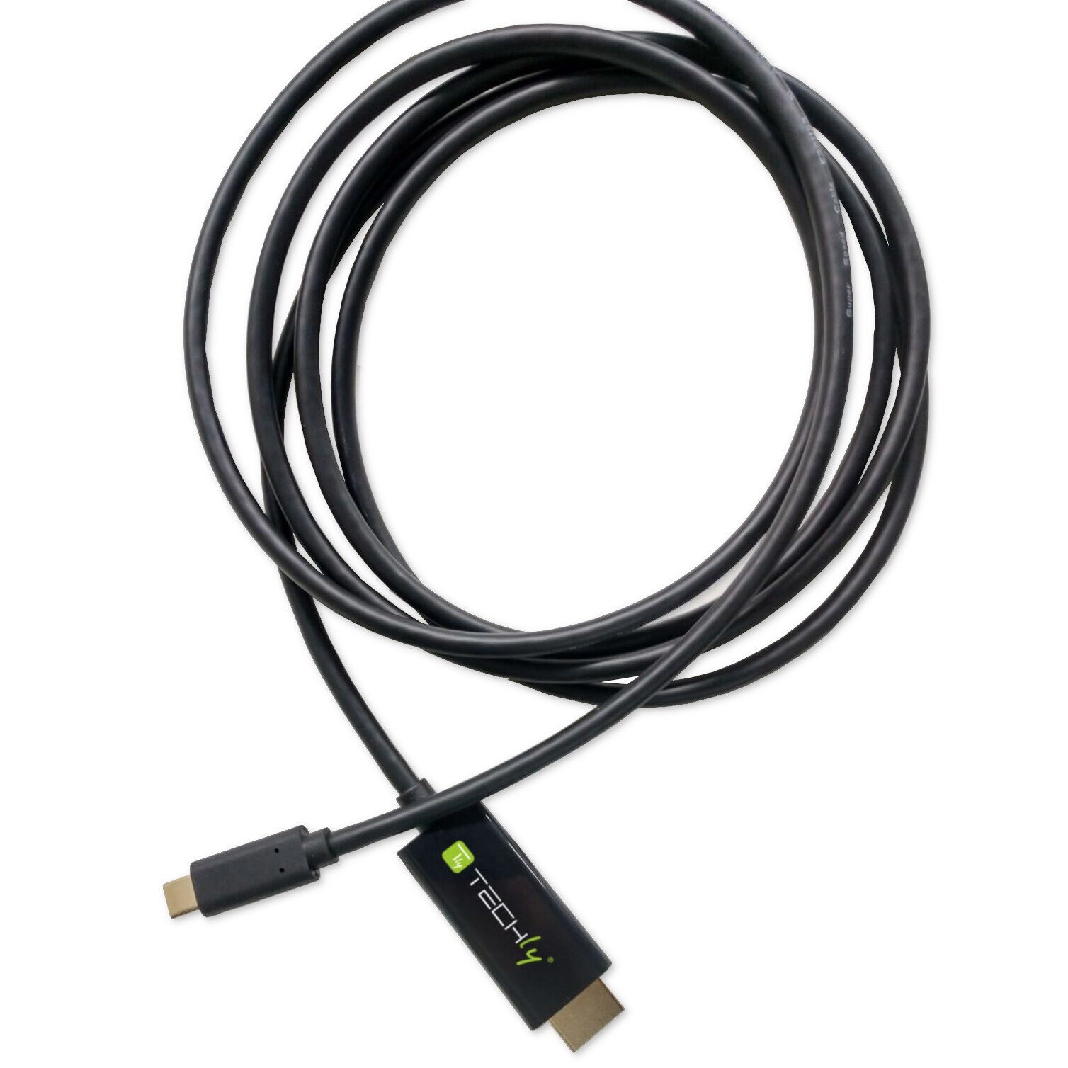 Adaptor Techly, USB-C - HDMI, Tata/ Tata, 2m, DP Alt Mode, Negru