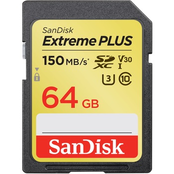 Card de memorie SanDisk SDXC Extreme Plus, 64GB, Class 10, UHS-I Card de memorie SanDisk SDXC Extreme Plus, 64GB, Class 10, UHS-I