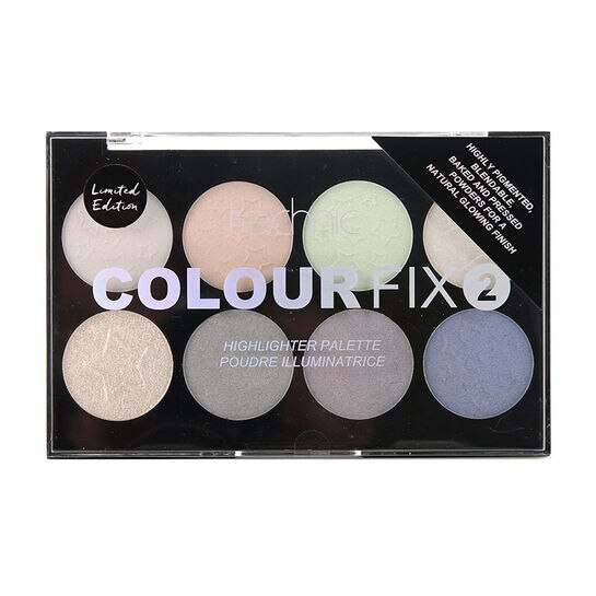 Paleta Profesionala cu 8 Iluminatoare Pudra TECHNIC Colour Fix 2 Highlighter, Limited Edition