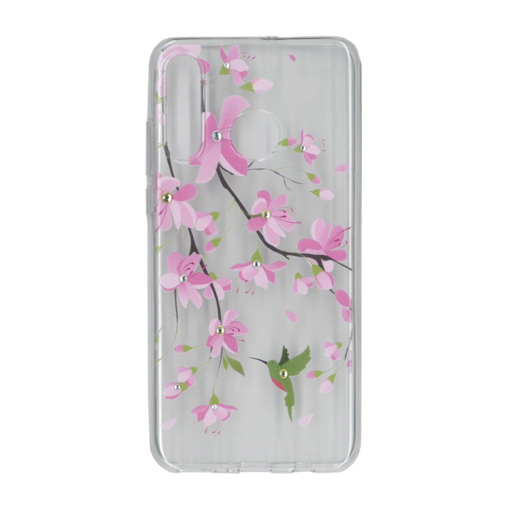 Husa silicon motiv floral si cristal, pentru Huawei P30 lite- Eurocell M2