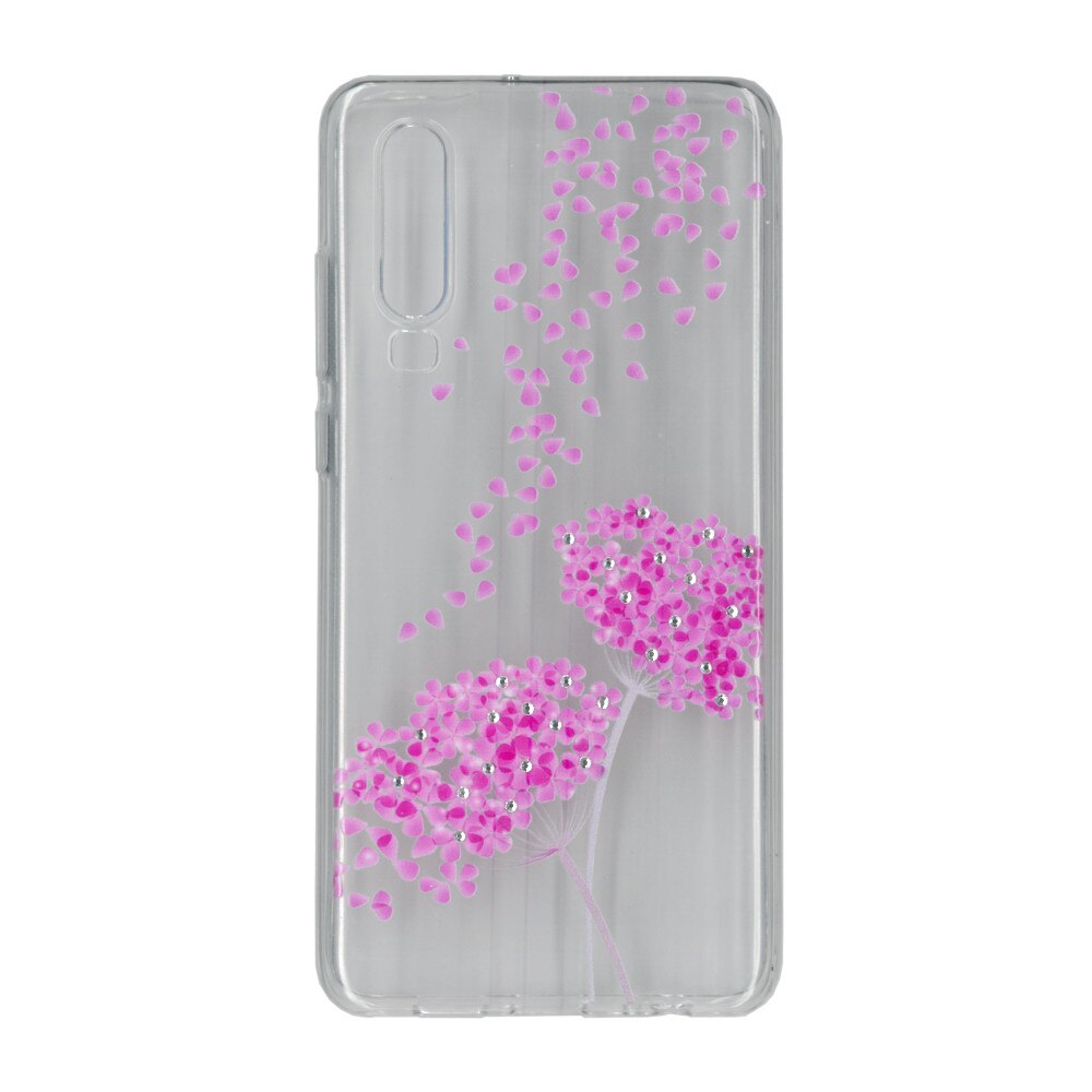 Husa silicon motiv floral si cristal, pentru Huawei P30 - Eurocell M4