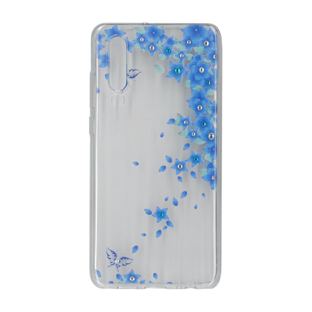 Husa silicon motiv floral si cristal, pentru Huawei P30 - Eurocell M3