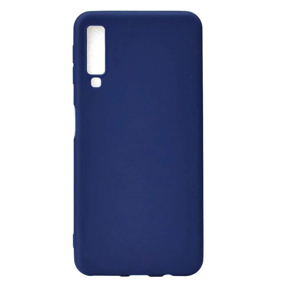 Husa silicon Samsung Galaxy A7 2018 Navy Blue + Folie sticla securizata Samsung Galaxy A7 2018, Antisoc, TPU, Viceversa