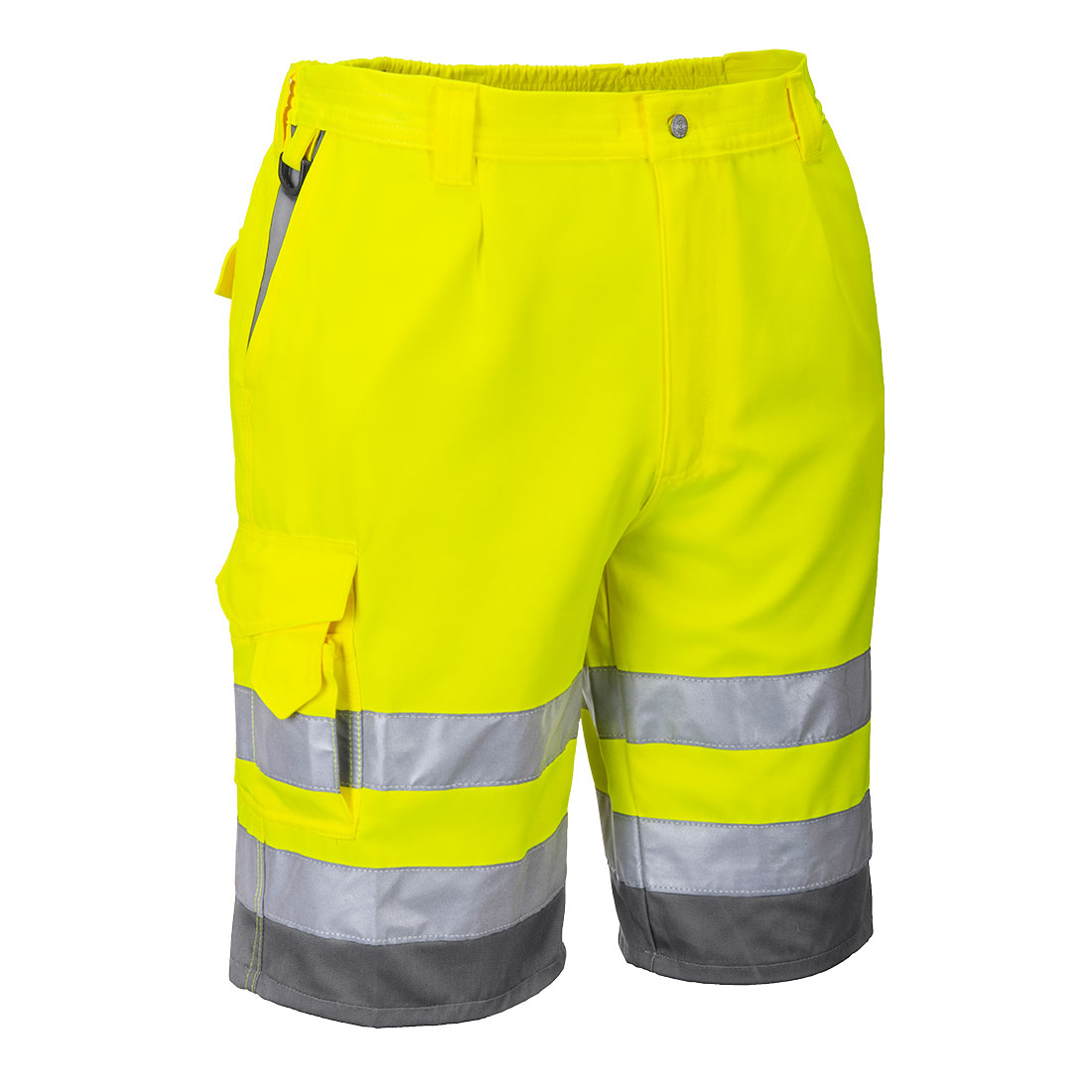 Pantaloni Scurti polibumbac Hi-Vis, E043YGYXXL, culoarea Galben/Gri, marimea XXL