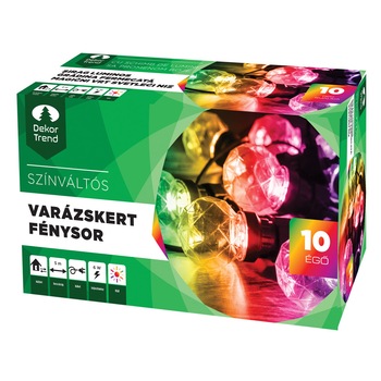 Ghirlanda luminoasa, Gradina de Vis, Dekortrend, 5m, cu 10 globulete cu lumina RGB Ghirlanda luminoasa, Gradina de Vis, Dekortrend, 5m, cu 10 globulete cu lumina RGB