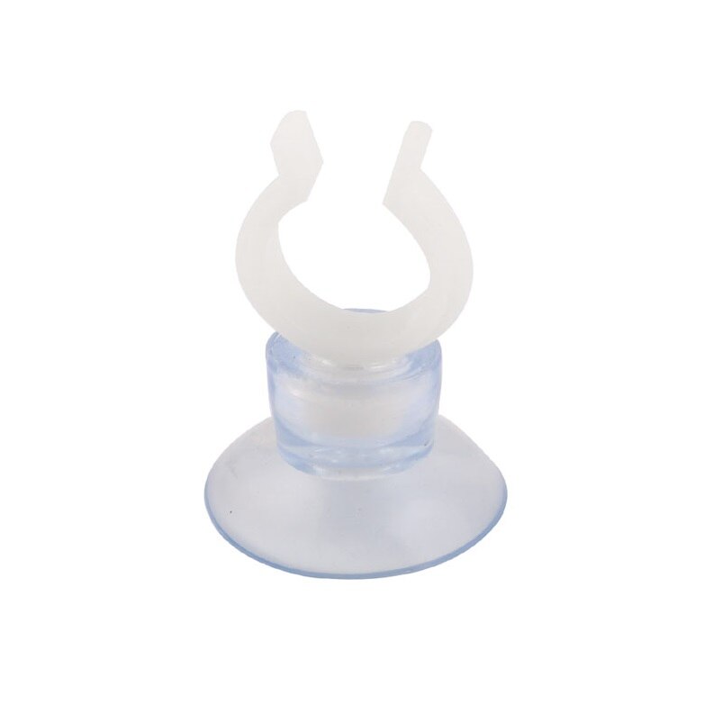 Ventuza acvariu transparenta cu clip alb de 9,5 mm