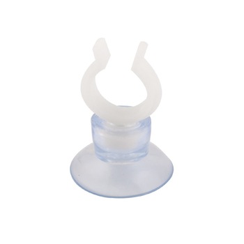 Ventuza acvariu transparenta cu clip alb de 9,5 mm Ventuza acvariu transparenta cu clip alb de 9,5 mm
