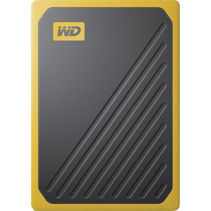 WD My Passport GO 500 GB Külső SSD, USB 3.0, fekete / sárga