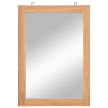 Oglinda de perete cu cadru din lemn masiv de tec, vidaXL, 50 x 70 cm, Maro Oglinda de perete cu cadru din lemn masiv de tec, vidaXL, 50 x 70 cm, Maro