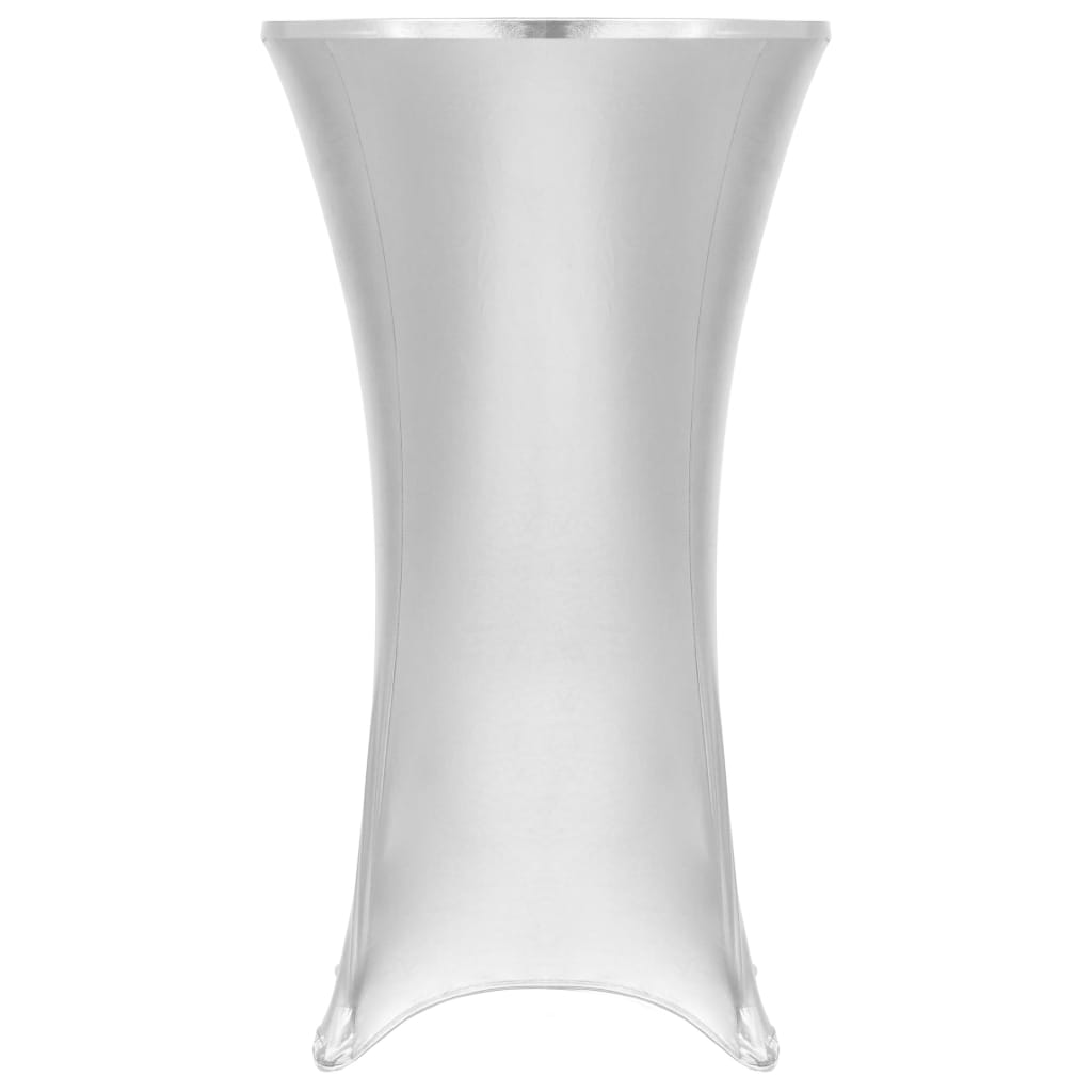 Set de 2 huse elastice pentru mese lungi, vidaXL, Tesatura, 70 cm, Argintiu