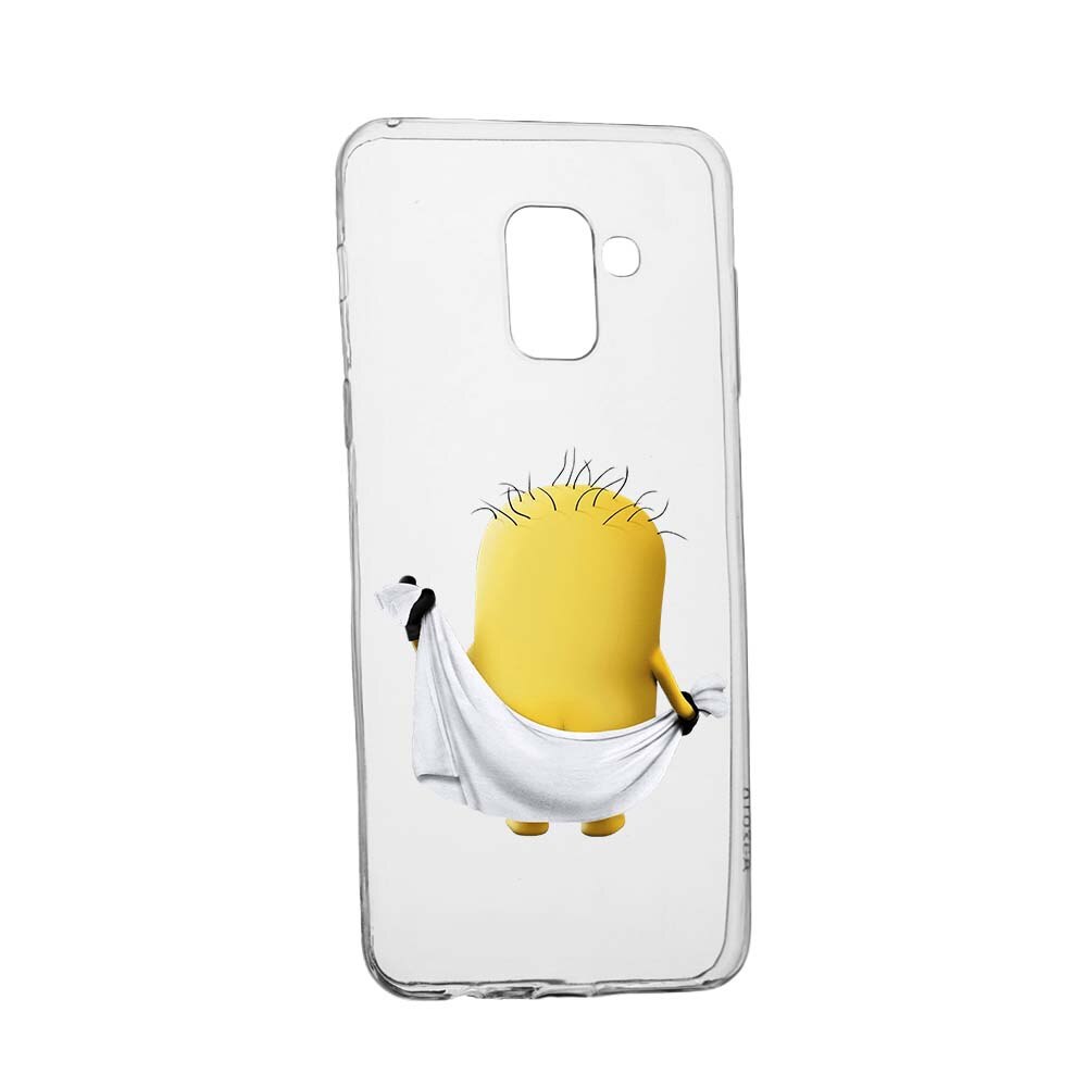 Husa de protectie Cartoon, Minion pentru Samsung Galaxy Galaxy A6 Plus / J8 2018, rezistenta la uzura, anti-alunecare, din silicon Premium, 219