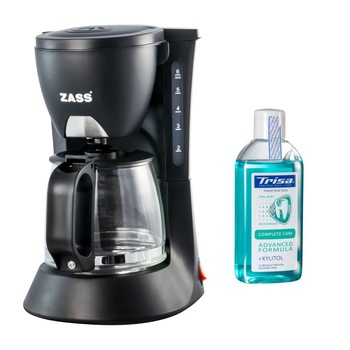 Pachet cafetiera Zass ZCM 02 cu apa de gura Trisa 904368 Complete Care 100 ml + Xylitol Pachet cafetiera Zass ZCM 02 cu apa de gura Trisa 904368 Complete Care 100 ml + Xylitol