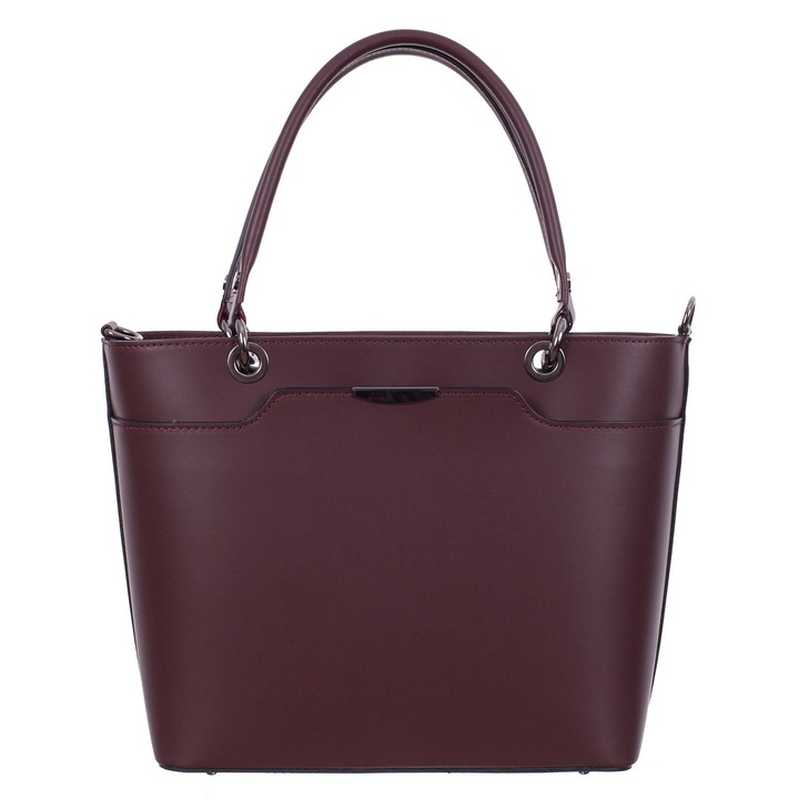 Geanta din piele naturala Azzura, 32x27x13, Visiniu, 32 x 27 x 13