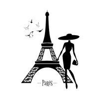 Sticker decorativ perete PARIS - EIFFEL 40X30 CM