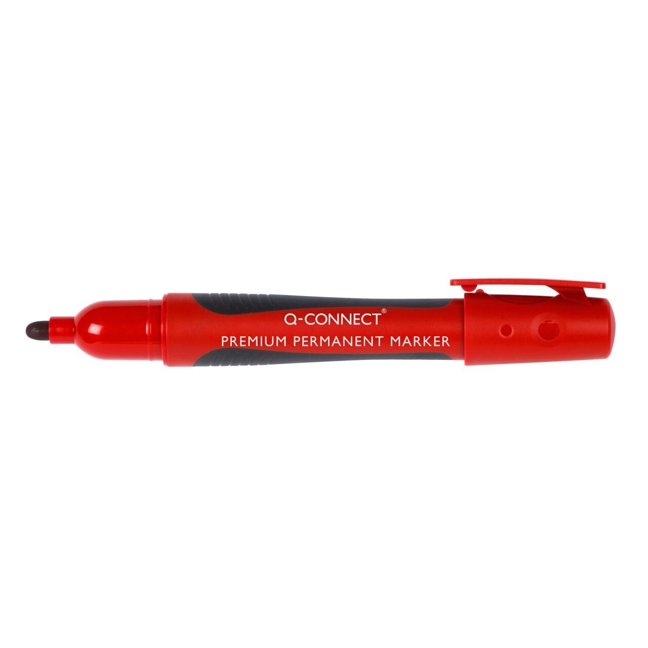 Marker permanent Q-CONNECT Premium, varf rotund, scriere de 2 - 3 mm, rosu