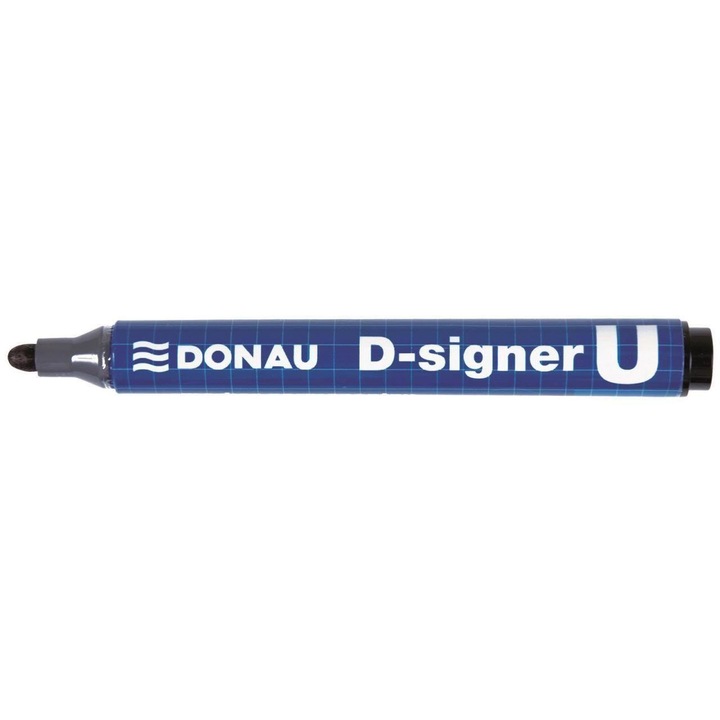 Перманентен маркер DONAU D-Singer U, кръгъл връх, надпис 2 - 4 мм, черен