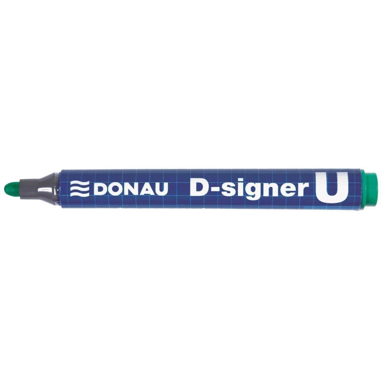 Marker permanent DONAU D-Singer U, varf rotund, scriere de 2 - 4 mm, verde