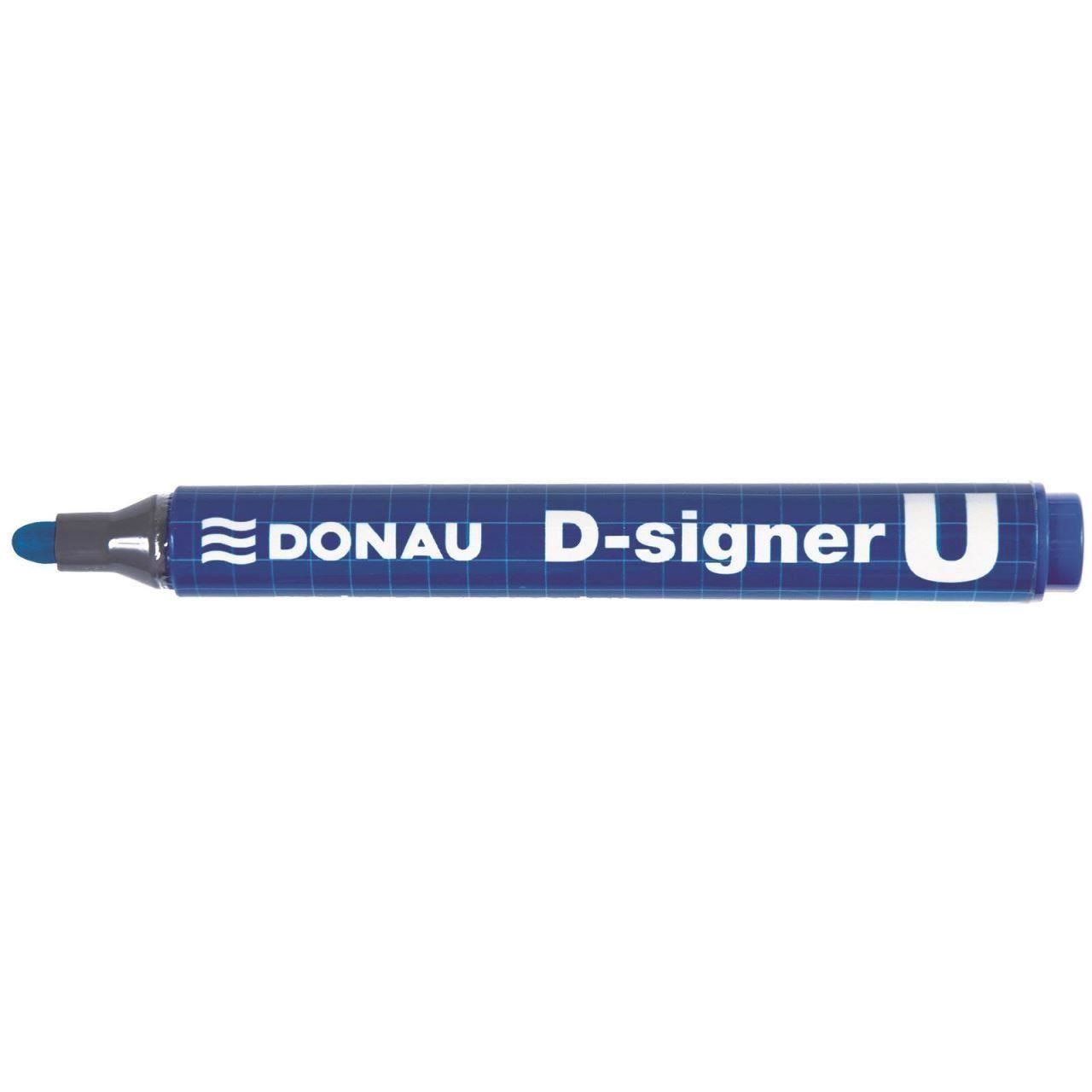 Marker permanent DONAU D-Singer U, varf rotund, scriere de 2 - 4 mm, albastru