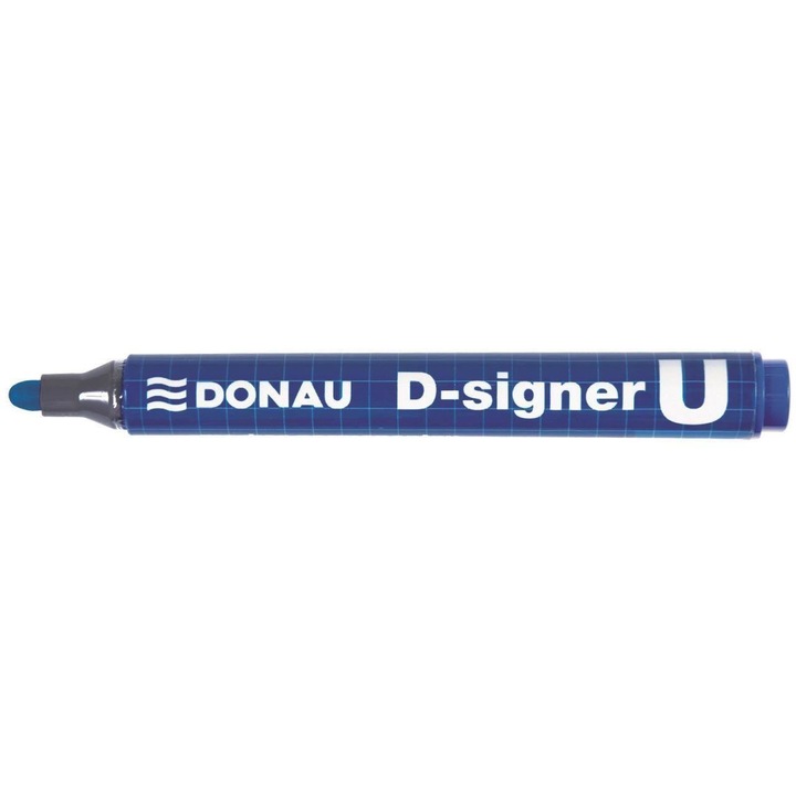 Перманентен маркер DONAU D-Singer U, кръгъл връх, 2 - 4 мм надпис, син