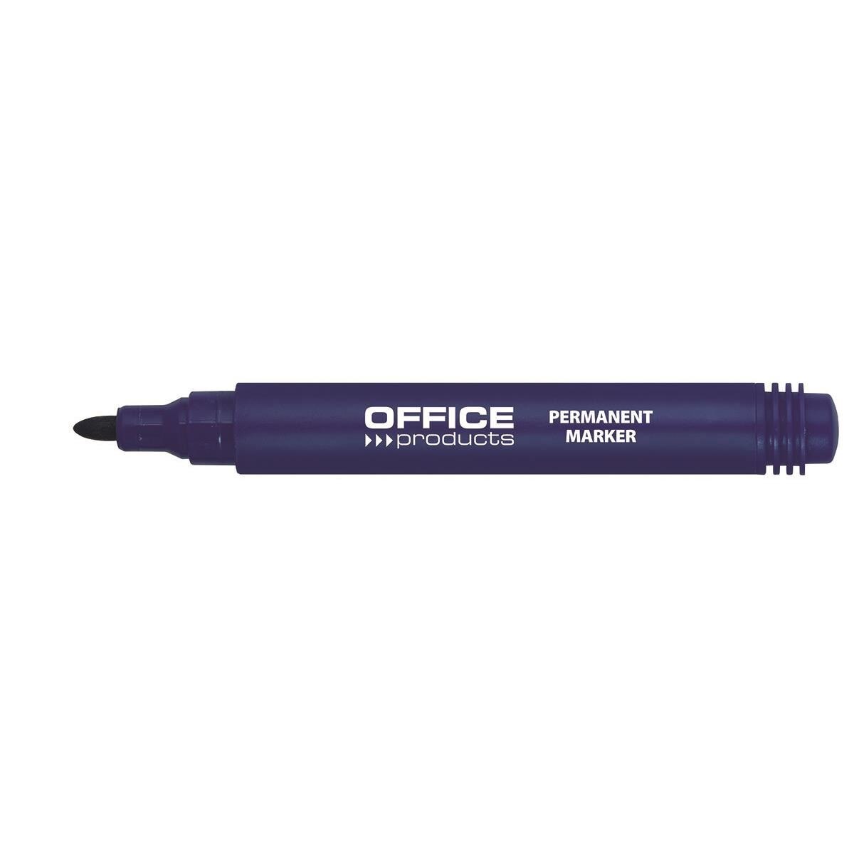 Marker permanent OFFICE Products, varf rotund, scriere de 1 - 3 mm, albastru