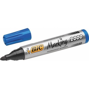 Marker permanent BIC 2000, varf rotund, scriere de 2 - 3 mm, albastru Marker permanent BIC 2000, varf rotund, scriere de 2 - 3 mm, albastru