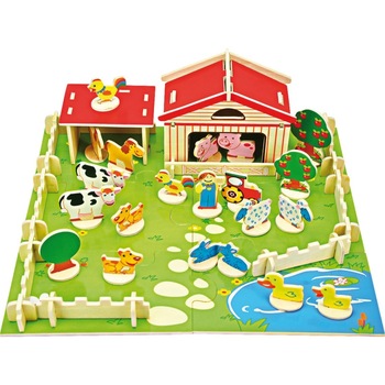 Set Ferma de lemn, Small Foot, multicolor, lemn, 3 ani+ Set Ferma de lemn, Small Foot, multicolor, lemn, 3 ani+