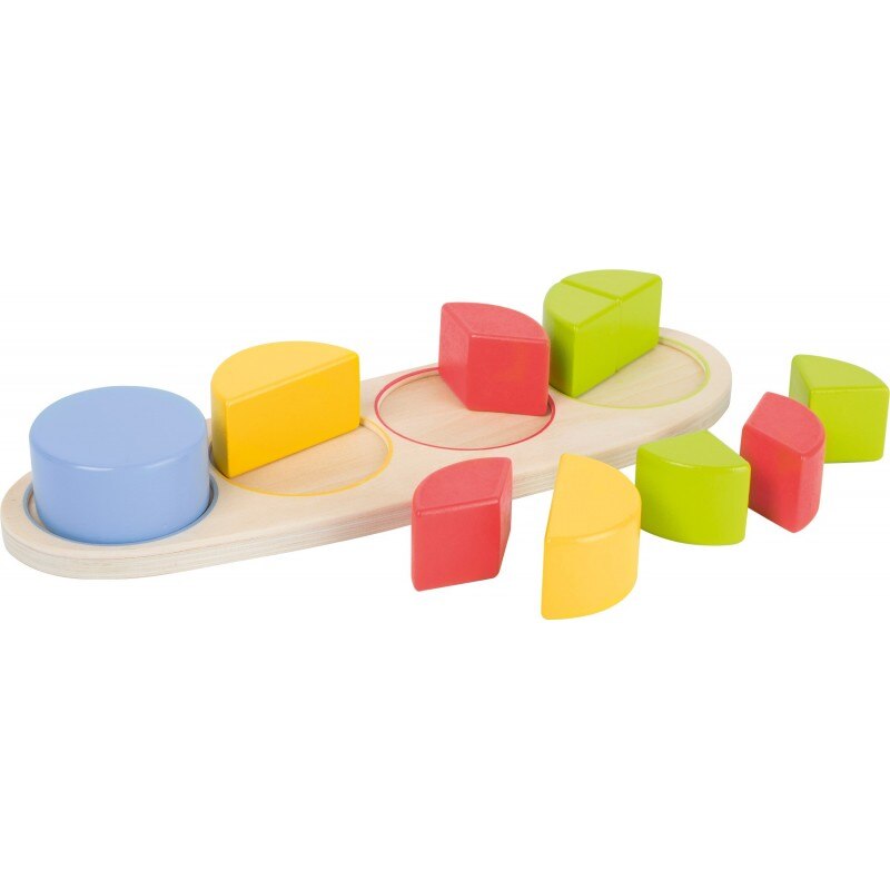 Puzzle-Fractii in forma de cerc, Small Foot, multicolor, lemn, 3 ani+
