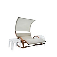 sezlong tip balansuar culinaro pentru 2 persoane lemn textil cu protectie solara cu 2 mese sezlong alba imagen 37_0_
0