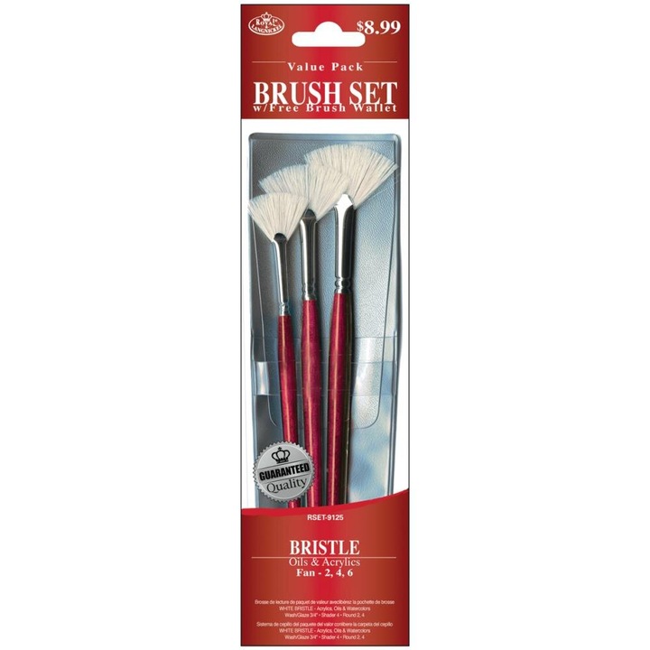 Set 3 pensule evantai fir natural gama Royal Brush Selection