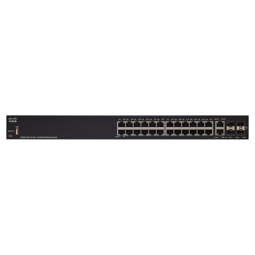 Switch Smart, Cisco Systems, SF250-24 24-Port 10/100