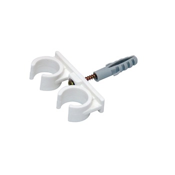 Set 20 bucati Kit Clema de Plastic Dubla Diametru 20mm Set 20 bucati Kit Clema de Plastic Dubla Diametru 20mm