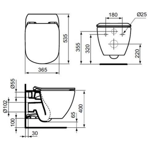 Pack Wc suspendu Grohé Rapid SL + Cuvette Tesi AquaBlade Ideal Standard +  Plaque Skate Air Blanche - Le comptoir des energies