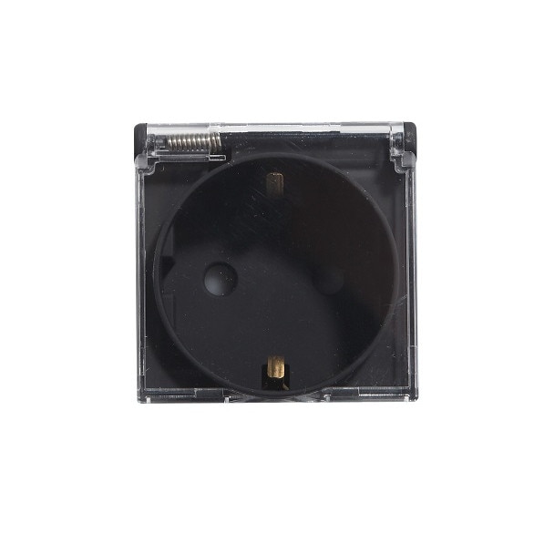 Priza simpla cu capac Torelectric fara rama Negru